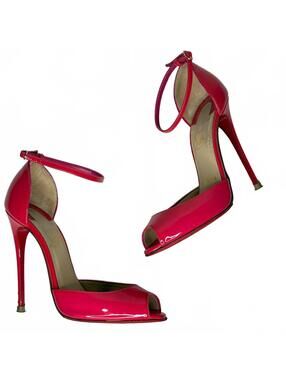 Christian Louboutin GARDNERA Pink Peep Toe d'Orsay Ankle Strap 120mm Pumps 35